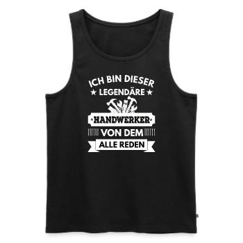 Ich bin dieser legendäre Handwerker von dem reden - Männer Premium Bio Tank Top - Schwarz - Vorne - Michal (187cm)