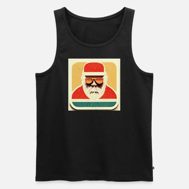 Cooler Weihnachtsmann mit Sonnenbrille - Männer Premium Bio Tank Top - Schwarz