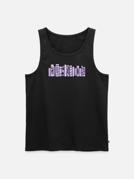 Lila Pastellbücher - Männer Premium Bio Tank Top - Schwarz