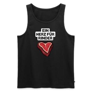 Ein Herz für Rinder - Männer Premium Bio Tank Top - Schwarz - Vorne - Michal (187cm)