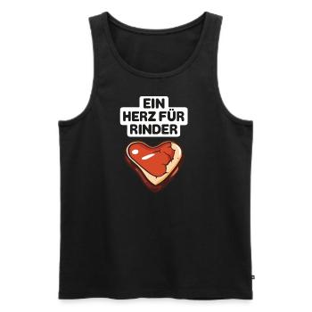 Ein Herz für Rinder - Männer Premium Bio Tank Top - Schwarz - Vorne - Michal (187cm)