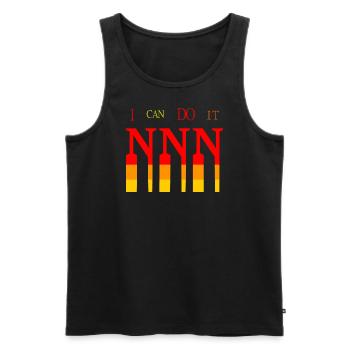 NNN (NoNutsNovember) Challenge - Männer Premium Bio Tank Top - Schwarz - Vorne - AI Model Male 178 light (178cm)