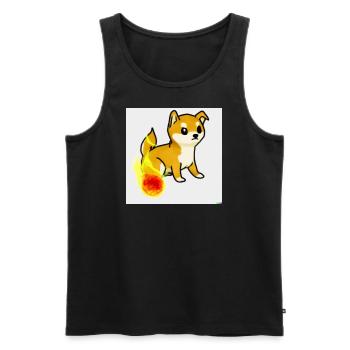 Shiba Inu Fire starter - Men's Premium Organic Tank Top - black - Front - AI Model Male 178 light (178cm)