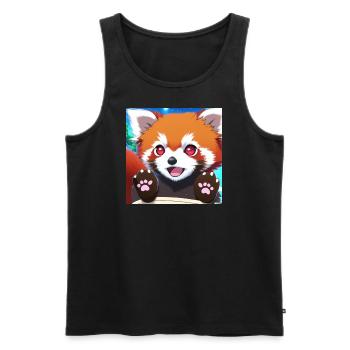 Red panda Anime - Männer Premium Bio Tank Top - Schwarz - Vorne - Michal (187cm)