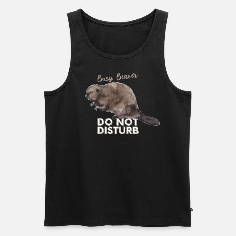 Busy Beaver - Männer Premium Bio Tank Top - Schwarz