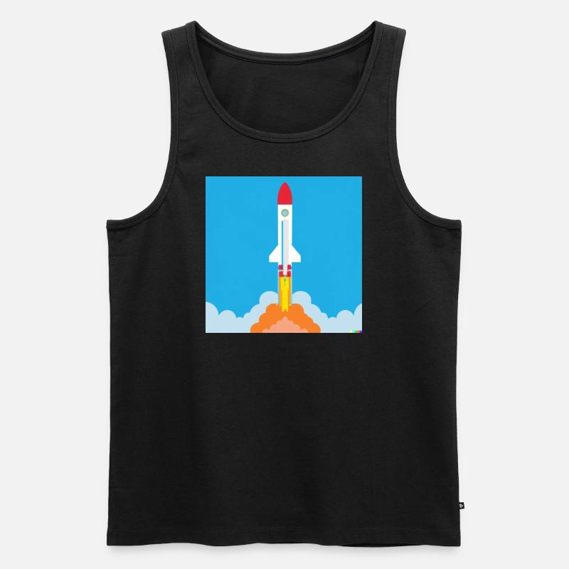 launching rocket - Männer Premium Bio Tank Top - Schwarz