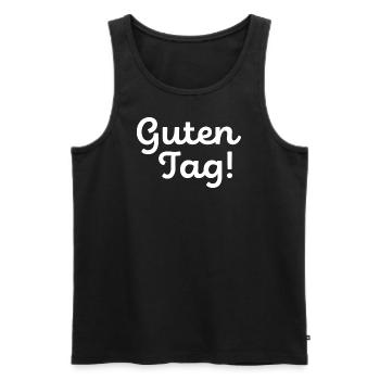 Guten Tag / weiß - Männer Premium Bio Tank Top - Schwarz - Vorne - Michal (187cm)