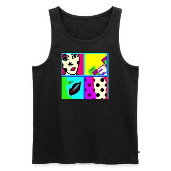 Pop art - Männer Premium Bio Tank Top - Schwarz - Vorne - Michal (187cm)