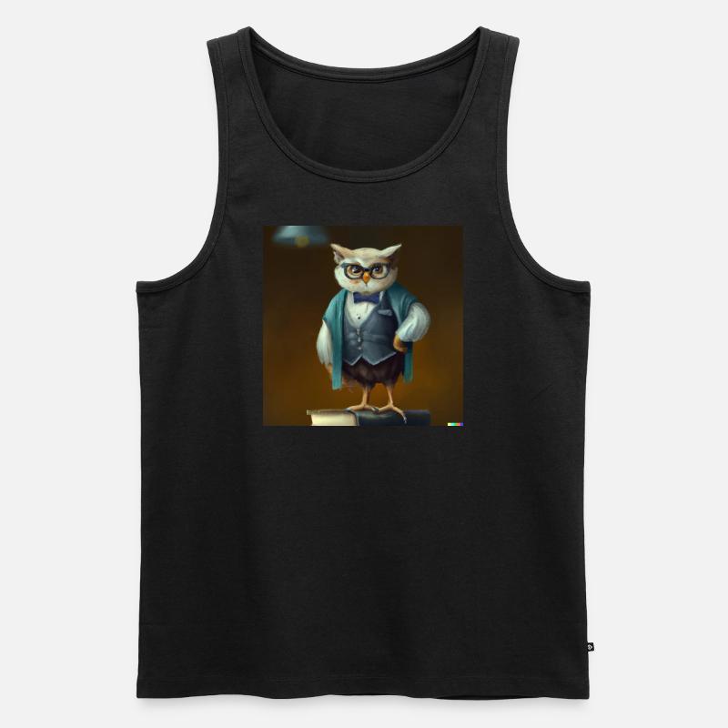 Eulen Lehrer - Männer Premium Bio Tank Top - Schwarz