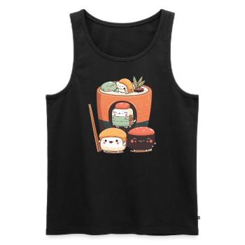 Kawaii Sushi Party - Débardeur bio Premium Homme - noir - Devant - Michal (187cm)