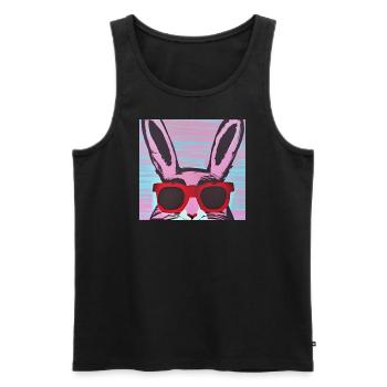 Chiller Hase - Männer Premium Bio Tank Top - Schwarz - Vorne - Michal (187cm)