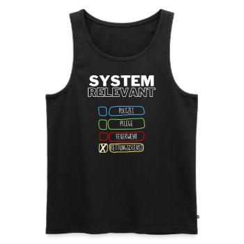 Systemrelevant | Rettungsdienst - Männer Premium Bio Tank Top - Schwarz - Vorne - Michal (187cm)