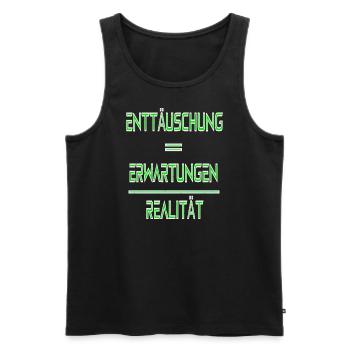 Enttäuschung = Erwartung ./. Realität - Männer Premium Bio Tank Top - Schwarz - Vorne - Michal (187cm)