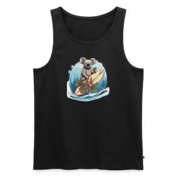Surfender Koala - Männer Premium Bio Tank Top - Schwarz - Vorne - Michal (187cm)
