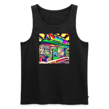 Modern Weed Club AUF - Männer Premium Bio Tank Top - Schwarz - Vorne - AI Model Male 178 light (178cm)