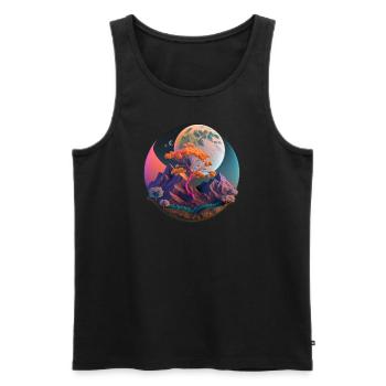 Sérénité dans la nature - Débardeur bio Premium Homme - noir - Devant - Michal (187cm)