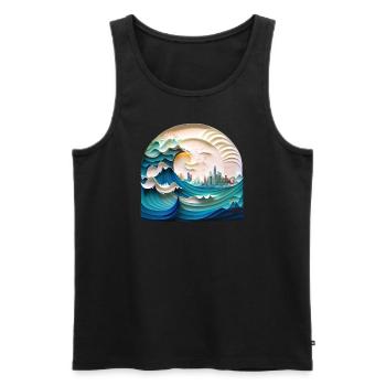 Roar of the Ocean - Men's Premium Organic Tank Top - black - Front - AI Model Male 178 light (178cm)