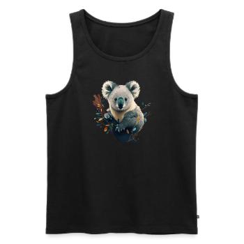 Koala in einem Baum - Männer Premium Bio Tank Top - Schwarz - Vorne - AI Model Male 178 light (178cm)