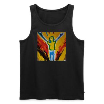 Ölgemälde einer Positiven Person - Männer Premium Bio Tank Top - Schwarz - Vorne - Michal (187cm)