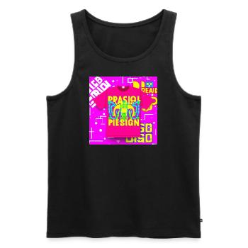 T-shirt fluo - Débardeur bio Premium Homme - noir - Devant - AI Model Male 178 light (178cm)