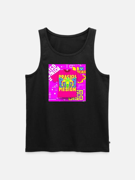 Neon T-Shirt - Männer Premium Bio Tank Top - Schwarz