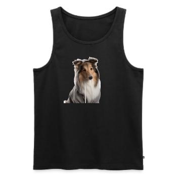 Shetland Sheepdog 1 - Men's Premium Organic Tank Top - black - Front - AI Model Male 178 light (178cm)