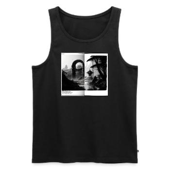 BlackNWhiteCity4 - Männer Premium Bio Tank Top - Schwarz - Vorne - AI Model Male 178 light (178cm)
