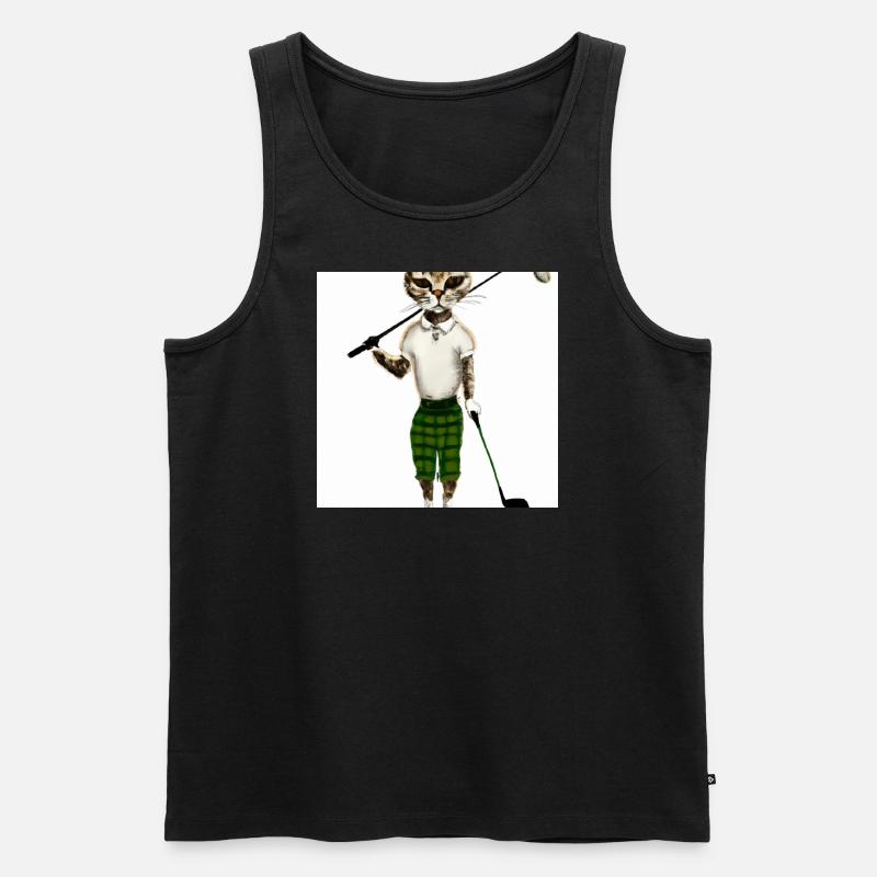 Golfkatze als Model - Männer Premium Bio Tank Top - Schwarz