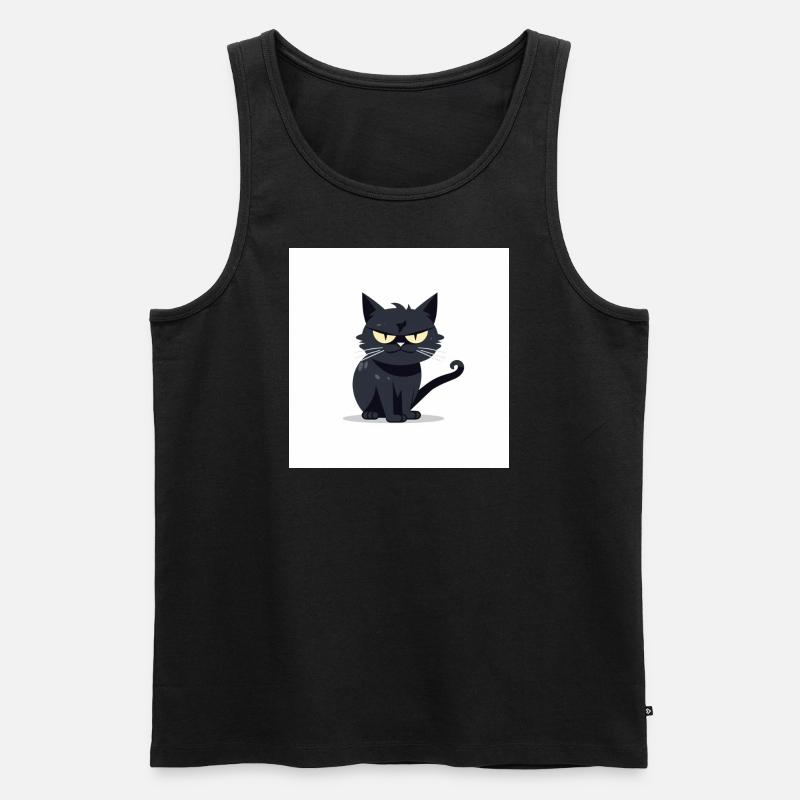 Black Cartoon Cat - Männer Premium Bio Tank Top - Schwarz