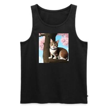 catbird image - Männer Premium Bio Tank Top - Schwarz - Vorne - Michal (187cm)