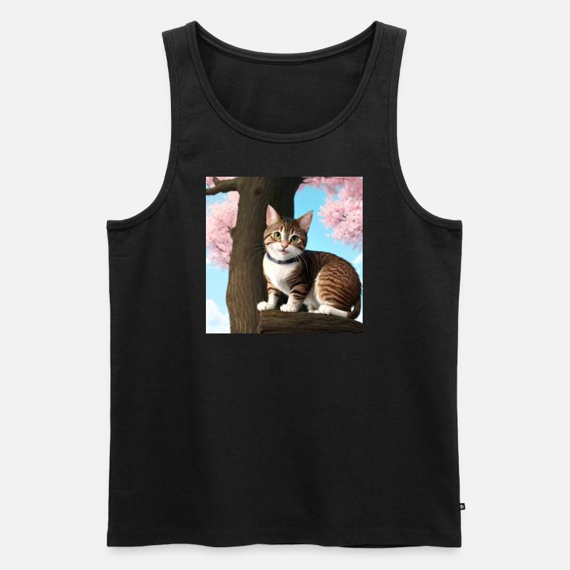 catbird image - Männer Premium Bio Tank Top - Schwarz