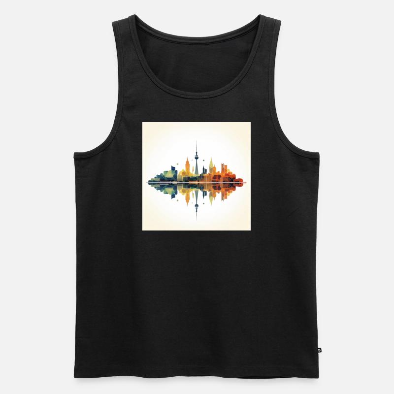 Düsseldorf Skyline - Männer Premium Bio Tank Top - Schwarz