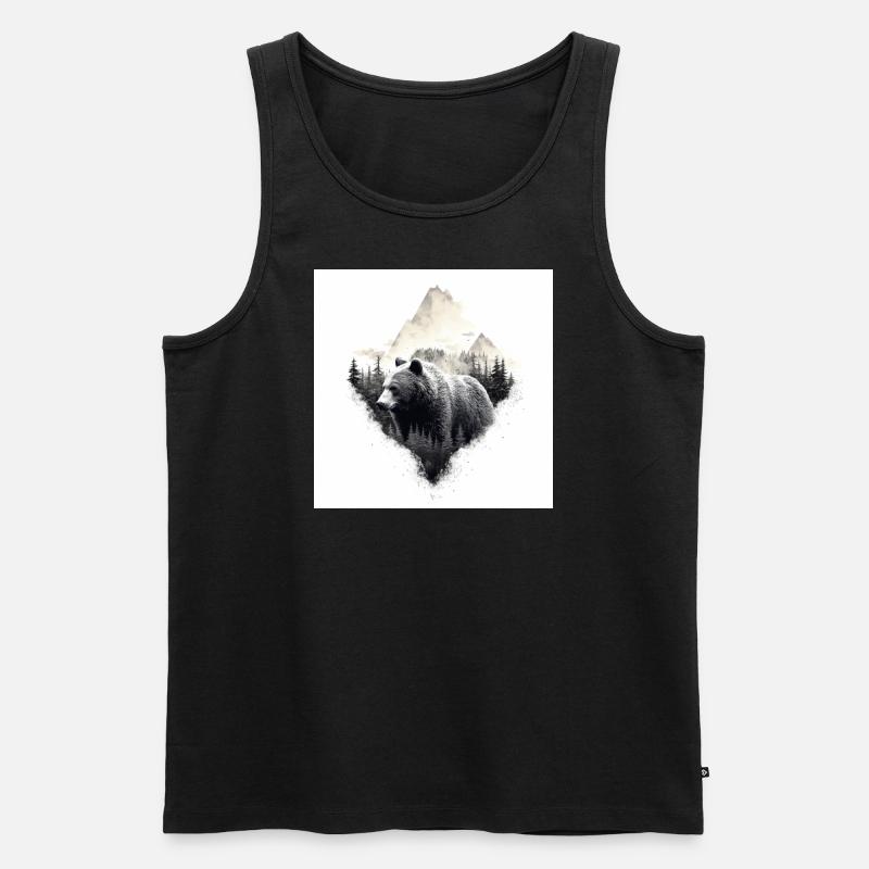 Braunbär - Männer Premium Bio Tank Top - Schwarz