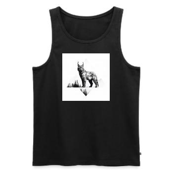 Lynx - Men's Premium Organic Tank Top - black - Front - Michal (187cm)
