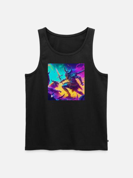 Cyber Viking - Männer Premium Bio Tank Top - Schwarz