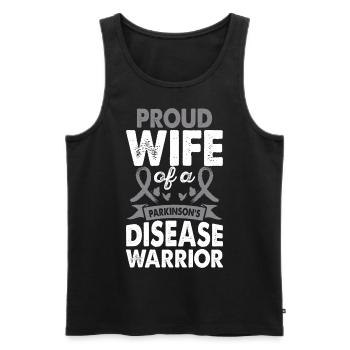 Wife of Parkinson's disease warrior - Men's Premium Organic Tank Top - black - Front - AI Model Male 178 light (178cm)