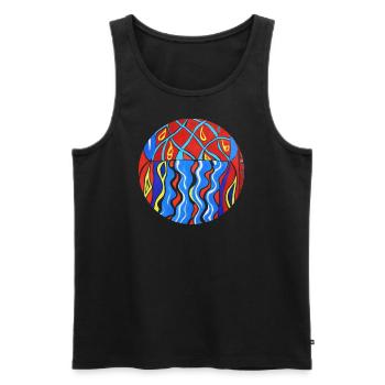 Unity in Patterns: Celebrating Kitenge Culture - Men's Premium Organic Tank Top - black - Front - Michal (187cm)