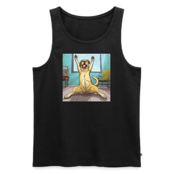 Happy Dog Comic Style - Männer Premium Bio Tank Top - Schwarz - Vorne - Michal (187cm)