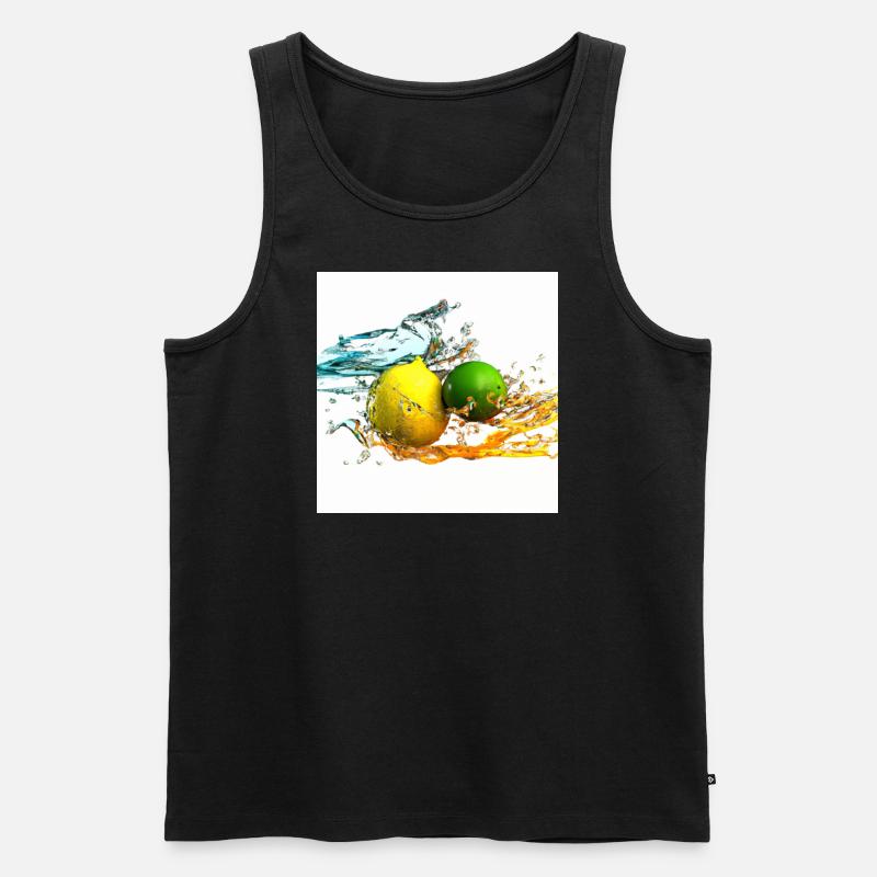 Zitrusfrüchte Splash - Männer Premium Bio Tank Top - Schwarz