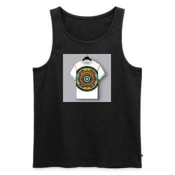 TShirt - Männer Premium Bio Tank Top - Schwarz - Vorne - Michal (187cm)