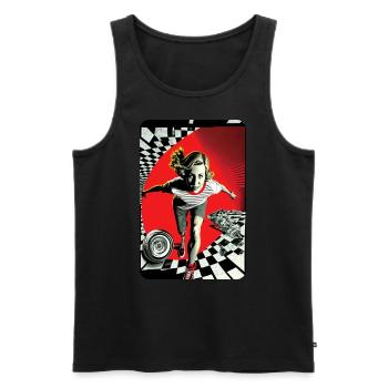 skate worm design #006 - Männer Premium Bio Tank Top - Schwarz - Vorne - Michal (187cm)