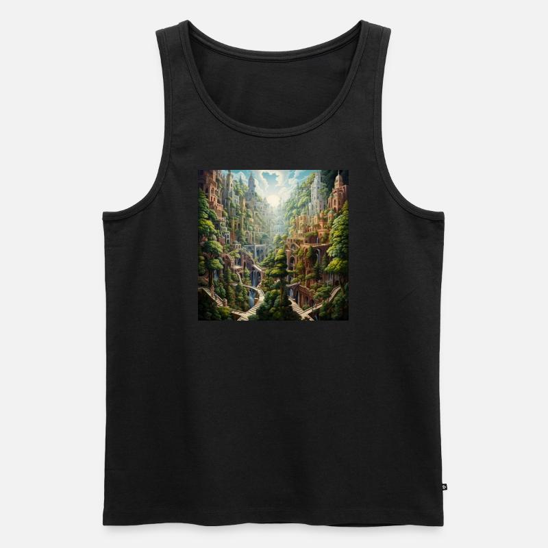 Babylon-Tal - Männer Premium Bio Tank Top - Schwarz