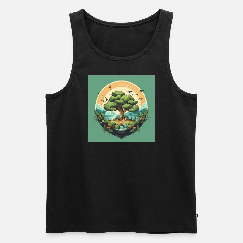 Seelenbaum - Männer Premium Bio Tank Top - Schwarz