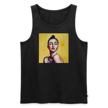 Frau als Modernes Painting - Männer Premium Bio Tank Top - Schwarz - Vorne - Michal (187cm)