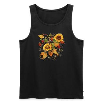 Herbstranke - Männer Premium Bio Tank Top - Schwarz - Vorne - Michal (187cm)