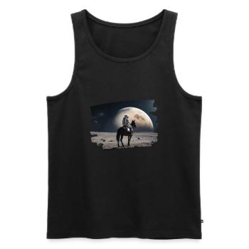 Astronaut on horse in space - Men's Premium Organic Tank Top - black - Front - Michal (187cm)