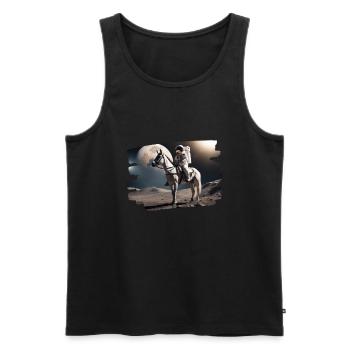 Astronaut on horse in space - Men's Premium Organic Tank Top - black - Front - Michal (187cm)