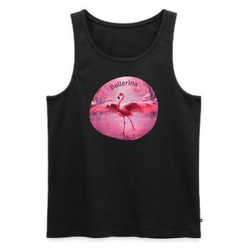 Flamingo Ballerina - Männer Premium Bio Tank Top - Schwarz - Vorne - Michal (187cm)
