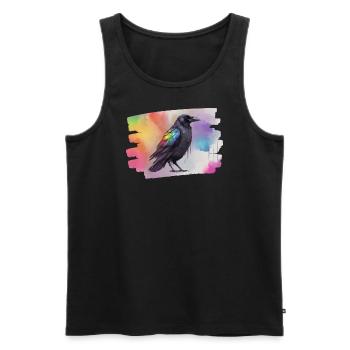 Bunter Rabe - Männer Premium Bio Tank Top - Schwarz - Vorne - Michal (187cm)