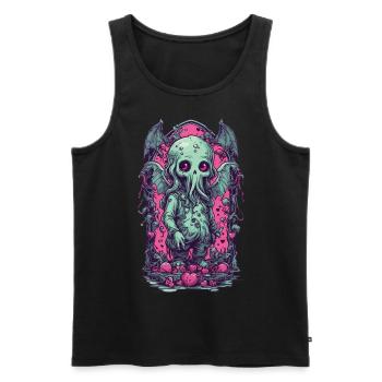 Kawaii Cthulhu Goth monstre Halloween Design - Débardeur bio Premium Homme - noir - Devant - Michal (187cm)